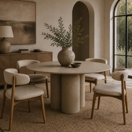   Modern European furniture - Beige Round Dining Table - www.oroa.com | Oroa.com