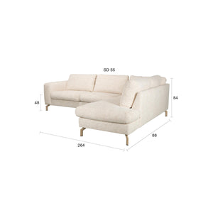   Modern furniture - Beige Fabric Corner Sofa - www.oroa.com | Oroa.com