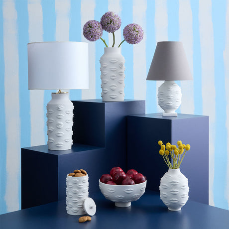 Lips Embossed Porcelain Vase L | Jonathan Adler Gala