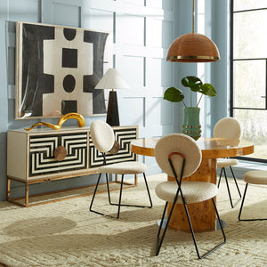 Crisscross Black Steel Dining Chair  | Jonathan Adler Caprice | Oroa.com