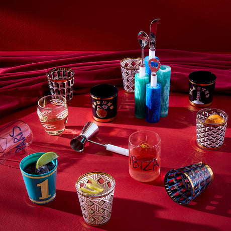 Gold Accent Glassware Set (4) | Jonathan Adler Basketweave | Oroa.com