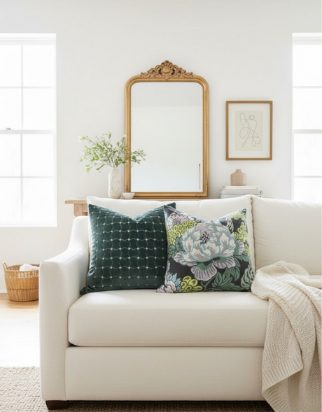 Hinge Velvet Pillow Cover in Seafoam Green