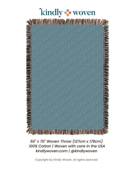 Henry — Chambray - Reversible Woven Blanket with Fringe