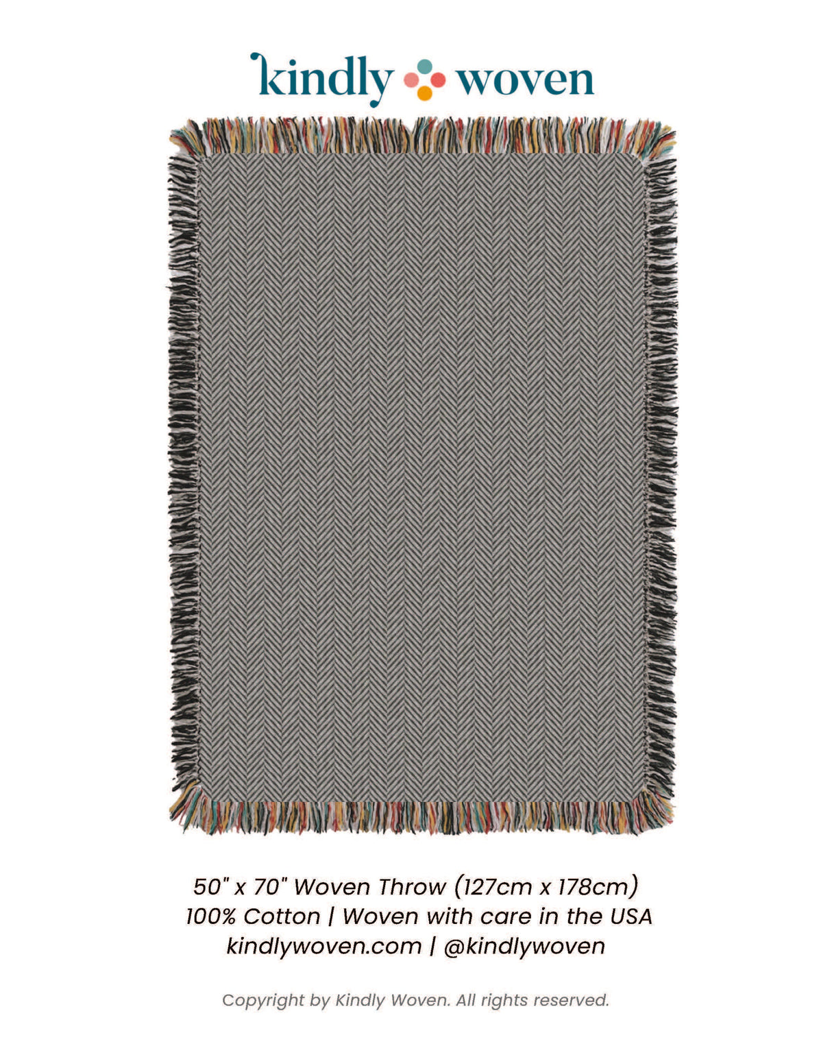 Henry — Stone Colorway - Reversible Woven Blanket with Fringe