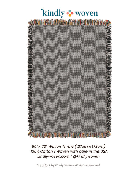 Henry — Stone Colorway - Reversible Woven Blanket with Fringe
