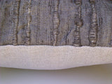 Luxe Grey Silk Lumbar Pillow