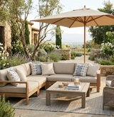 Carmania Pillow Cover in Indigo on Natural, Indoor Outdoor Pillows, Peter Dunham Textiles