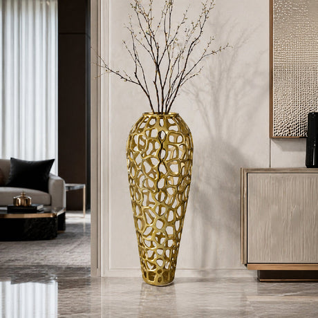 Modern European furniture - Openwork Aluminum Vase - www.oroa.com