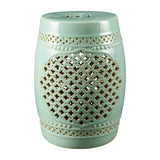 Modern European furniture - Green Quatrefoil Fretwork Garden Stool - www.oroa.com