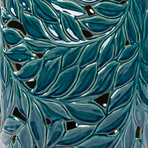   Carved Green Ceramic Garden Stool | Oroa.com