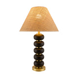 Modern European furniture - Black Wooden Seagrass Table Lamp - www.oroa.com