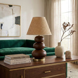Modern European furniture - Brown Wooden Seagrass Table Lamp - www.oroa.com