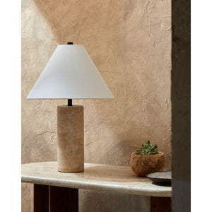   Beige Travertine Table Lamp | Oroa.com