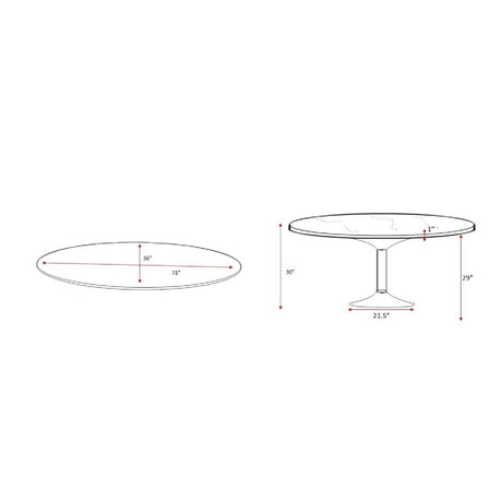 Modern furniture - Oval Pedestal Dining Table - www.oroa.com