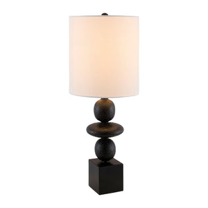   Geometric Stacked Linen Table Lamp | Oroa.com