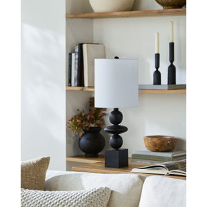   Geometric Stacked Linen Table Lamp | Oroa.com