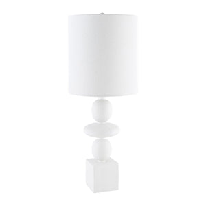   Geometric Stacked Linen Table Lamp | Oroa.com