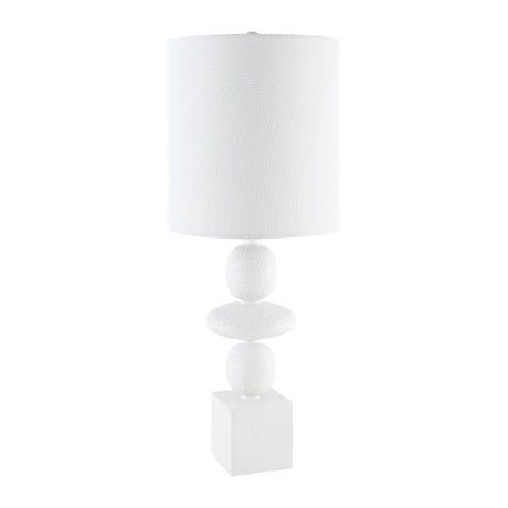 Modern European furniture - Geometric Stacked Linen Table Lamp - www.oroa.com