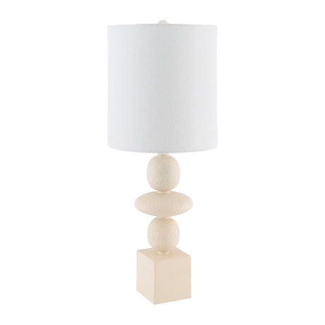 Modern European furniture - Geometric Stacked Linen Table Lamp - www.oroa.com