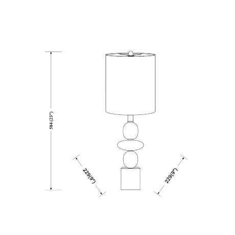 Modern European furniture - Geometric Stacked Linen Table Lamp - www.oroa.com