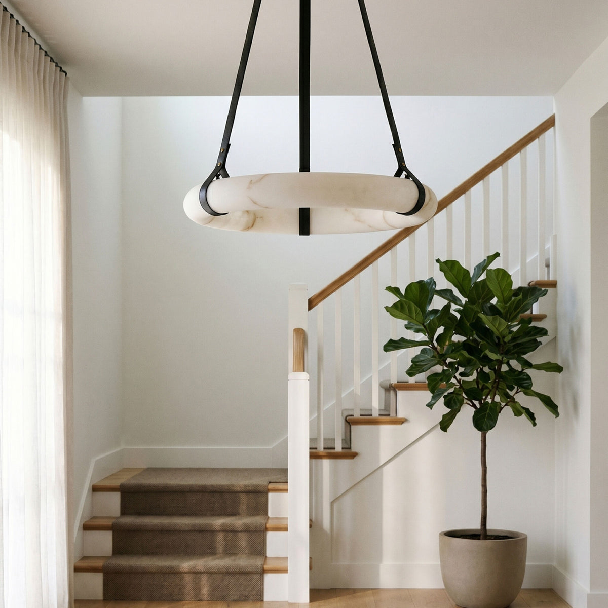 White Circular Pendant Lamp | Kuda Home Annilo -  www.oroa.com