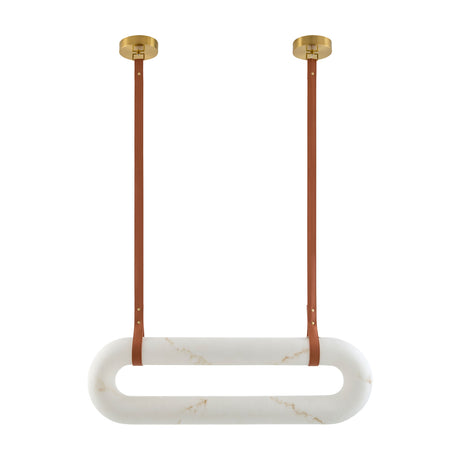 White Elongated Linear Pendant Lamp | Kuda Home Annilo -www.oroa.com