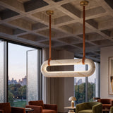 White Elongated Linear Pendant Lamp | Kuda Home Annilo -www.oroa.com