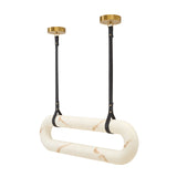 White Elongated Linear Pendant Lamp | Kuda Home Annilo -www.oroa.com