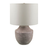 Modern European furniture - Beige Drum Linen Table Lamp S - www.oroa.com