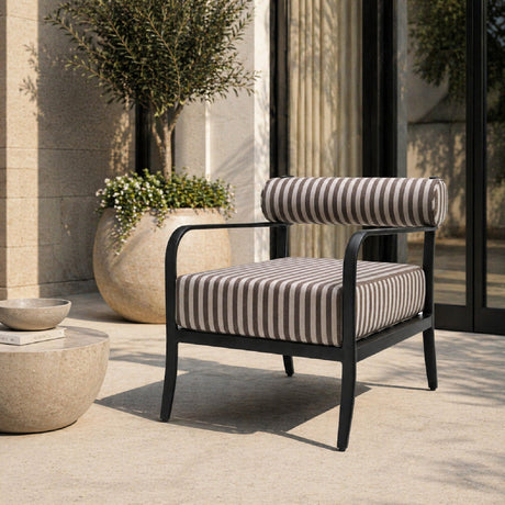 Modern European furniture - Black Aluminum Outdoor Accent Chair - www.oroa.com