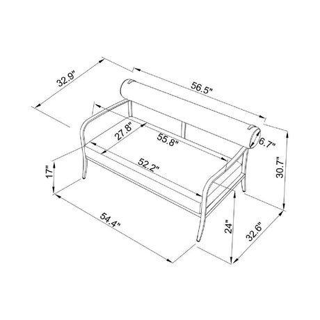 Modern European furniture - Black Aluminum Outdoor Loveseat - www.oroa.com