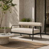 Modern European furniture - Black Aluminum Outdoor Loveseat - www.oroa.com