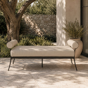   Modern European furniture - Black Aluminum Outdoor Bench - www.oroa.com | Oroa.com