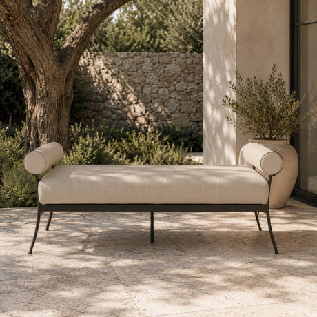   Modern European furniture - Black Aluminum Outdoor Bench - www.oroa.com | Oroa.com