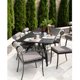 Modern European furniture - Black Aluminum Outdoor Dining Table - www.oroa.com