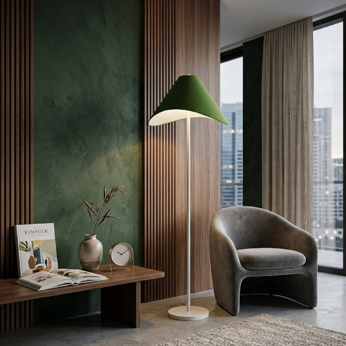   Cotton Shade Accent Floor Lamp | Oroa.com