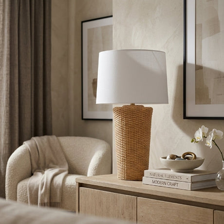 Modern European furniture - Rattan Woven Accent Table Lamp - www.oroa.com