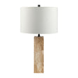 Modern European furniture - Travertine Cream Linen Table Lamp - www.oroa.com