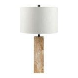 Modern European furniture - Travertine Cream Linen Table Lamp - www.oroa.com