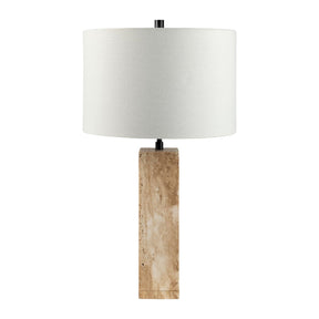 Modern European furniture - Travertine Cream Linen Table Lamp - www.oroa.com