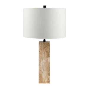   Travertine Cream Linen Table Lamp | Oroa.com