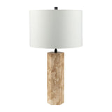 Modern European furniture - Travertine Cream Linen Table Lamp - www.oroa.com