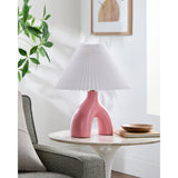 Modern European furniture - Ceramic White Linen Table Lamp - www.oroa.com