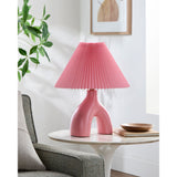 Modern European furniture - Ceramic Cream Linen Table Lamp - www.oroa.com