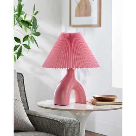 Modern European furniture - Ceramic Cream Linen Table Lamp - www.oroa.com