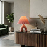 Modern European furniture - Ceramic Cream Linen Table Lamp - www.oroa.com