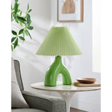Modern European furniture - Ceramic Cream Linen Table Lamp - www.oroa.com