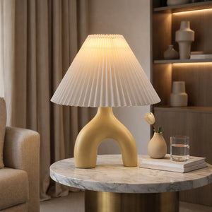   Ceramic White Linen Table Lamp | Oroa.com