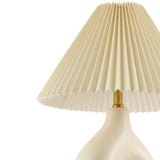 Modern European furniture - Ceramic Cream Linen Table Lamp - www.oroa.com