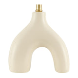 Modern European furniture - Ceramic Cream Linen Table Lamp - www.oroa.com